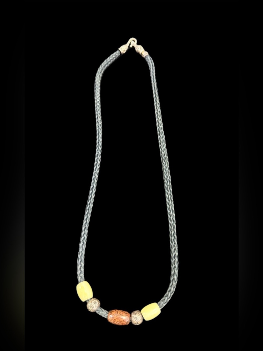 William Henry Sterling Silver Necklace With Genuine Dinosaur Bone & Bone Signed